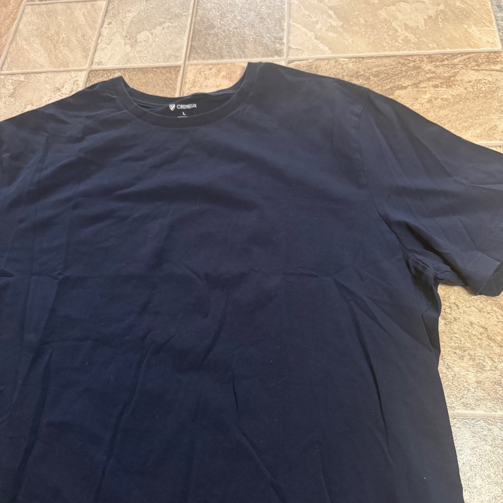 Cremieux 38 Mens Navy Blue Short Sleeve Crewneck T-Shirt Large RN58909